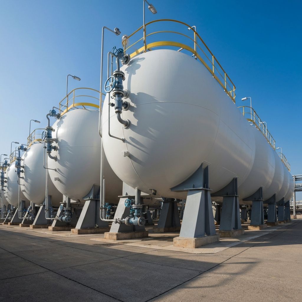 High-pressure hydrogen storage bullet vessels at a refinery