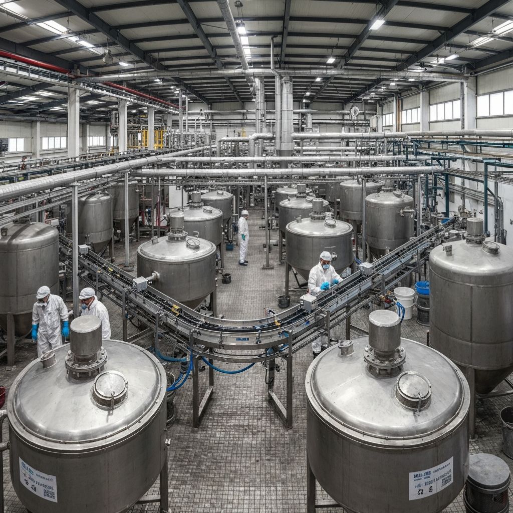 Industrial paint and coatings mixing factory