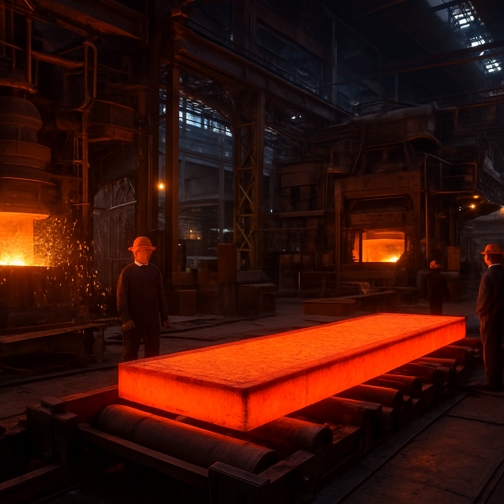Steel manufacturing plant with molten metal operations